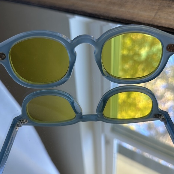Stylish Blue and Yellow Men's Glasses - Picture 5 of 9